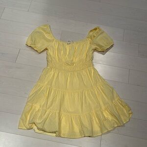 Altar’d State yellow dot embroidered dress - size Small